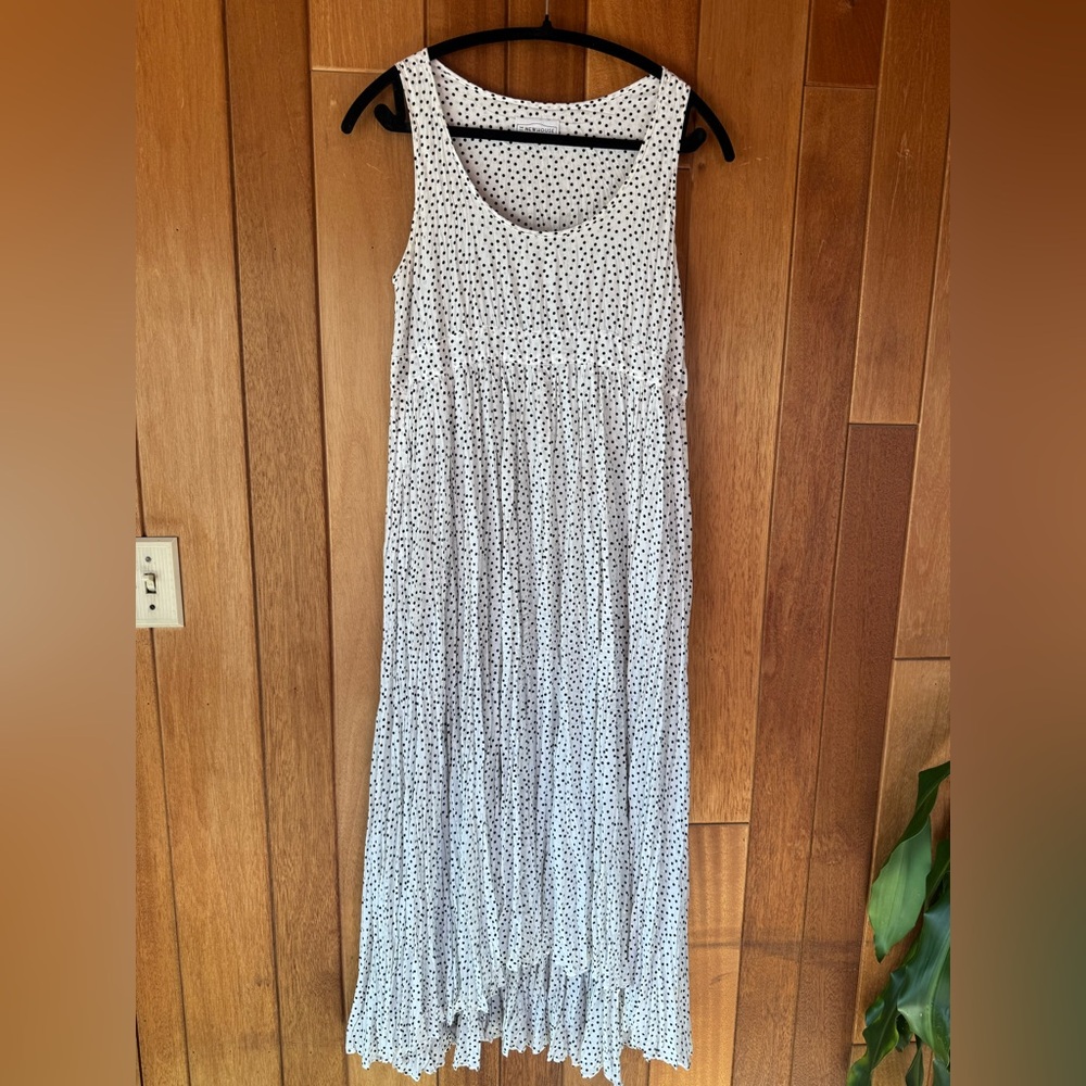 The New House Chic White Polka Dot Maxi high low dress